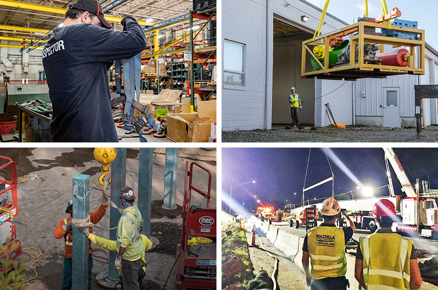 Fall Protection Inspection, Safe Rigging with Taglines, Job Site Safety During a Night Lift, and Construction Site Safety